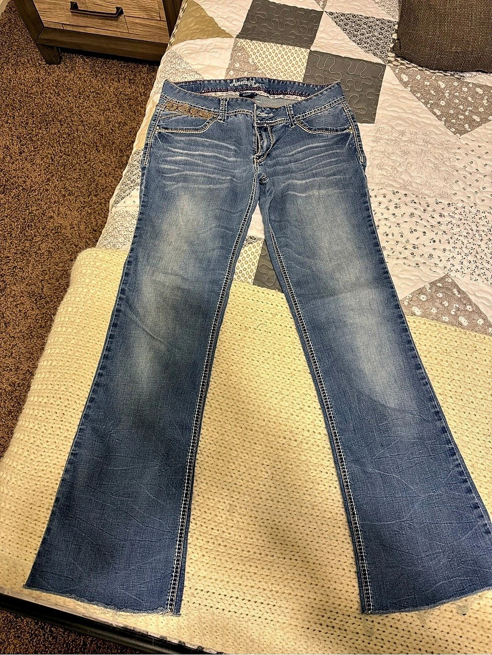 Amethyst Jeans Flare Jeans in Blue Waist 11